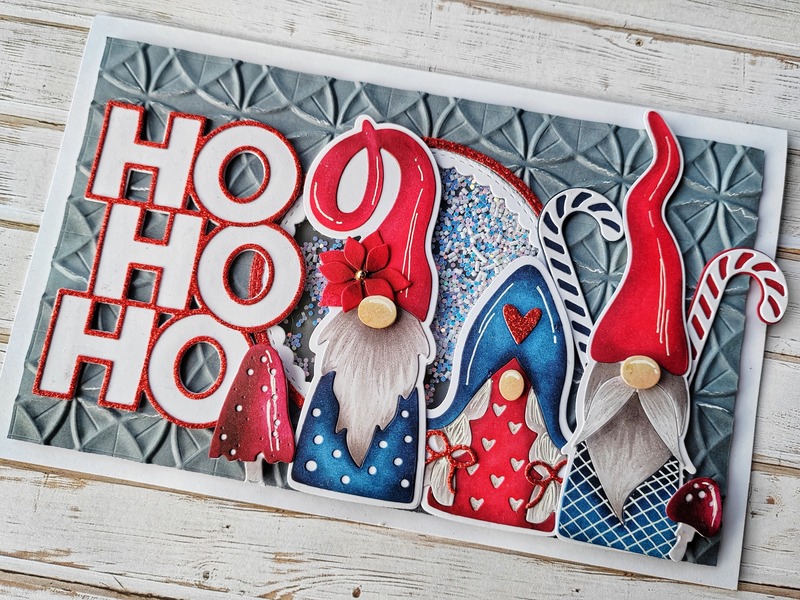 Přání ruční výroba - Vánoční skřítci HoHoHo