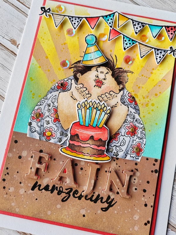 Přání ruční výroba - Oslava paní - 1 ks