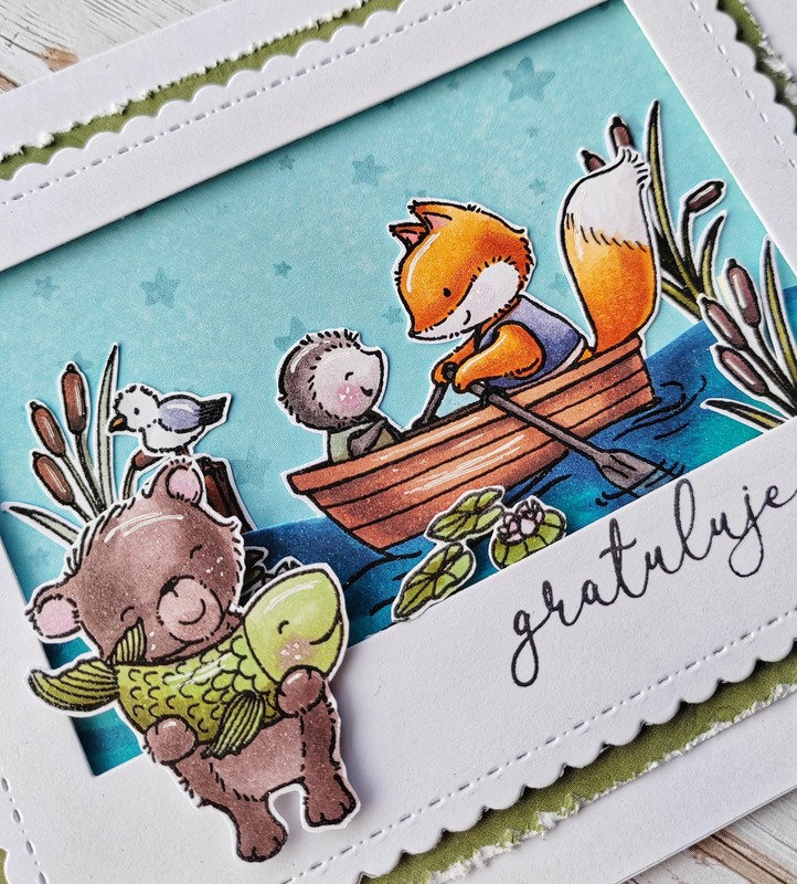 Přání ruční výroba - Zvířátka na rybách