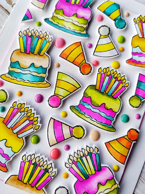 Přání ruční výroba - Barevná párty