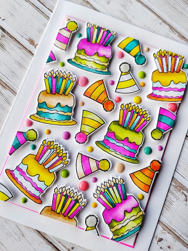 Přání ruční výroba - Barevná párty