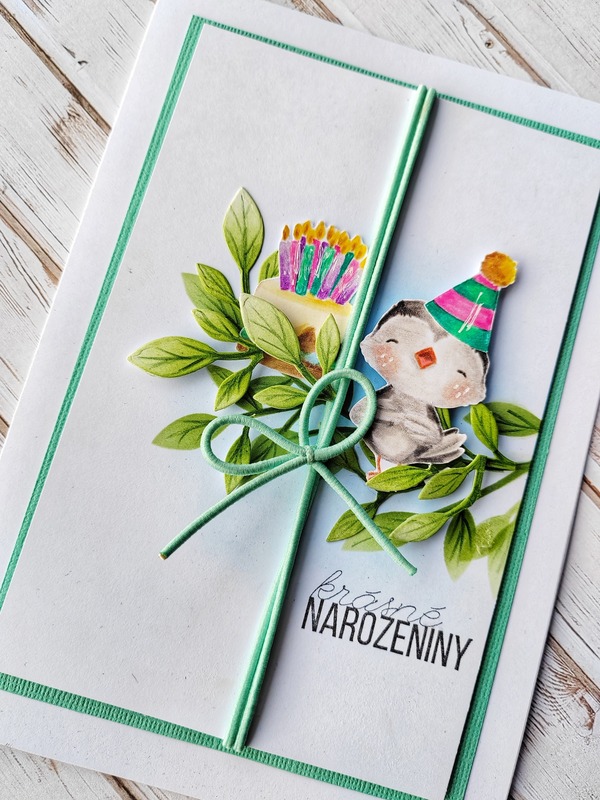 Přání ruční výroba - Ptáček na větvičce