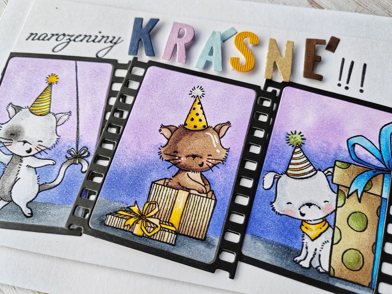 Přání ruční výroba - Veselé kočičky - 1 ks