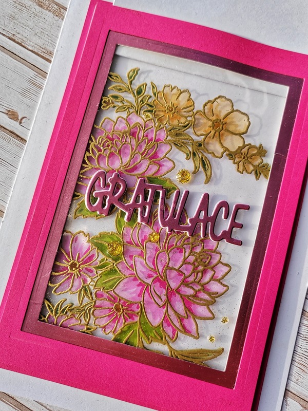 Přání ruční výroba - Květiny - měnící efekt