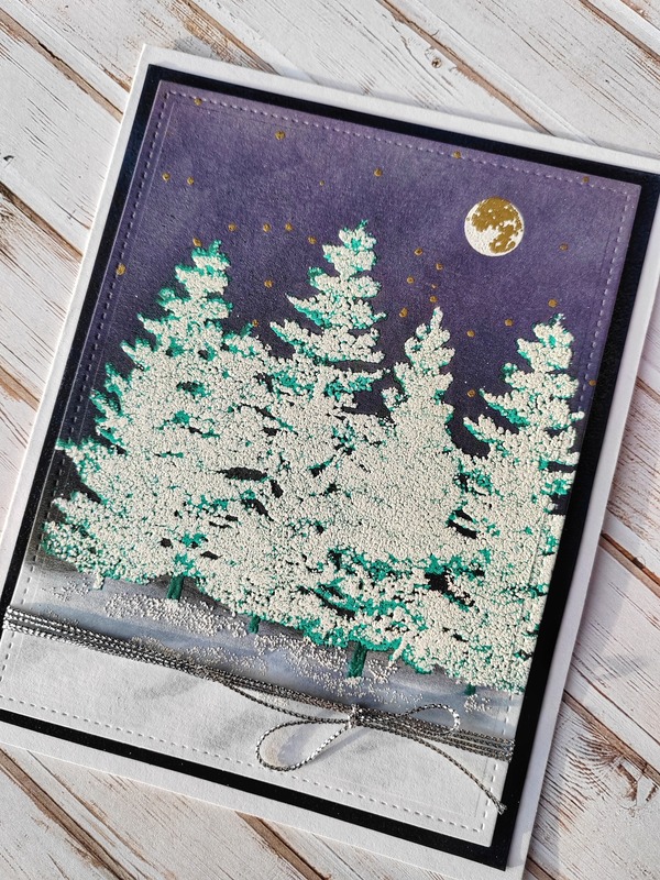 Přání ruční výroba - Winter forest