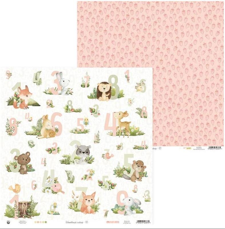 Sada scrapbookových oboustranně potištěných papírů P13 12x12" Woodland Cuties - sada 12 listů