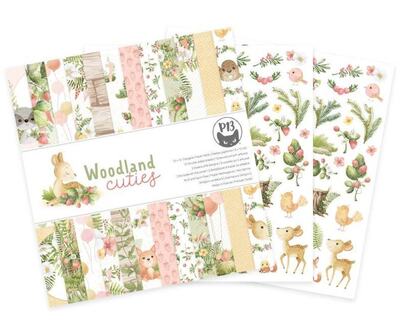Sada scrapbookových oboustranně potištěných papírů P13 12x12" Woodland Cuties - sada 12 listů