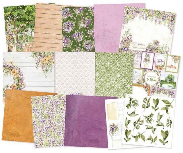 Sada scrapbookových oboustranně potištěných papírů P13 6x6" Secret Garden - sada 24 listů