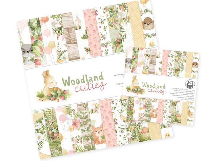Sada scrapbookových oboustranně potištěných papírů P13 6x6" Woodland Cuties - sada 24 listů