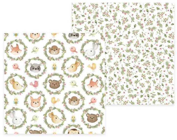Sada scrapbookových oboustranně potištěných papírů P13 6x6" Woodland Cuties - sada 24 listů
