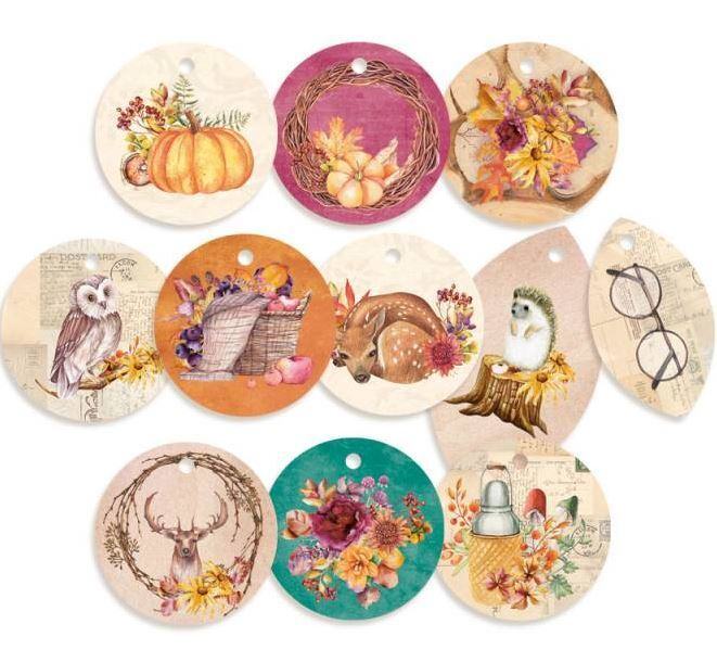 Dekorativní visačky P13 - The four seasons Autumn - sada 11 ks