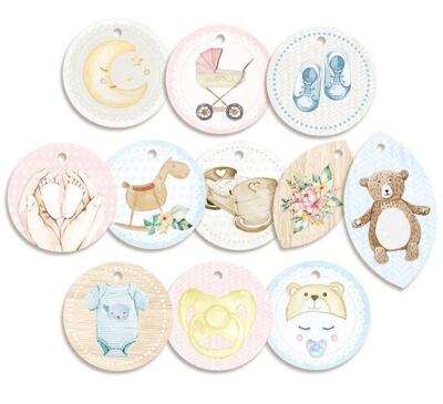 Dekorativní visačky P13 - Baby Joy - sada 11 ks