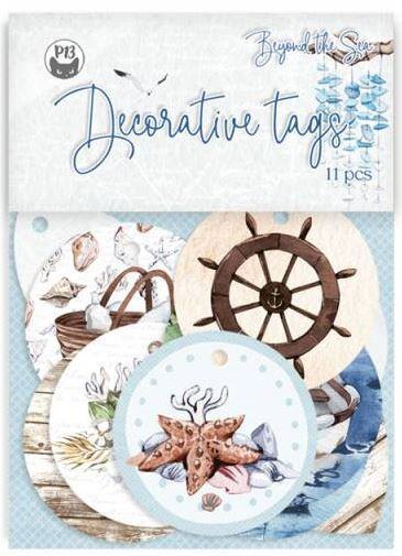Dekorativní visačky P13 - Beyond the sea - sada 11 ks