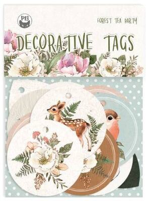 Dekorativní visačky P13 - Forest tea party - sada 11 ks