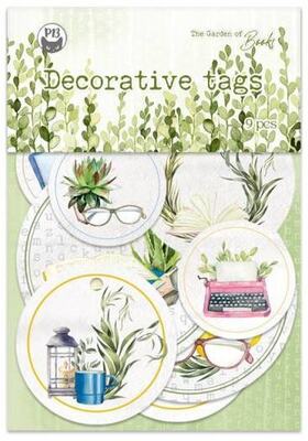 Dekorativní visačky P13 - The Garden of books - sada 9 ks