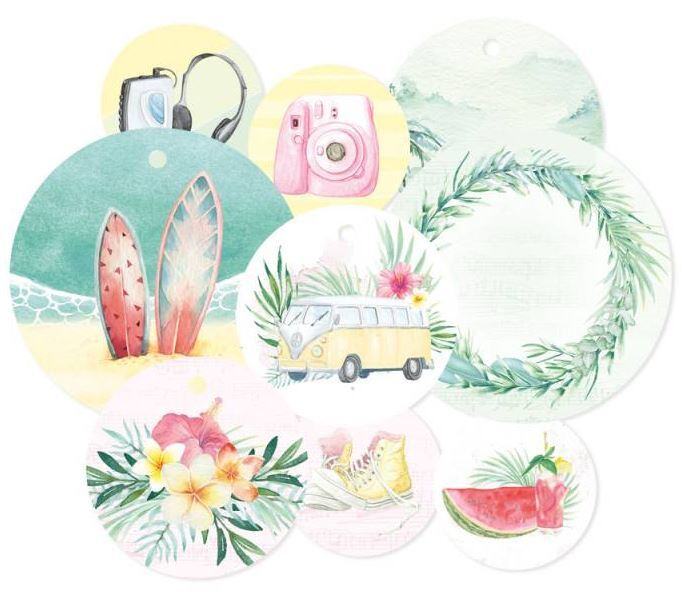 Dekorativní visačky P13 - Summer Vibes - sada 9 ks