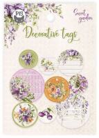 Dekorativní visačky kulaté P13 - Secret Garden - sada 9 ks